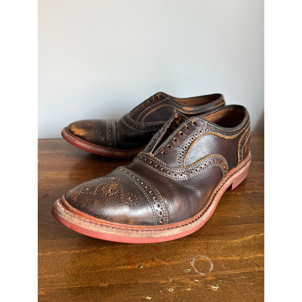 Allen Edmonds Strandmok Cap-toe Oxford with Dainite Rubber Sole Brown Men 10.5 B